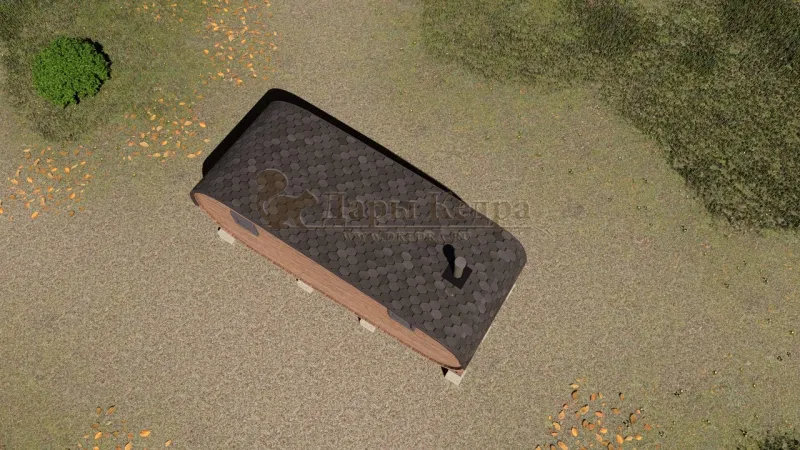 Баня-бочка «Танк» из кедра 6х2,2 метра