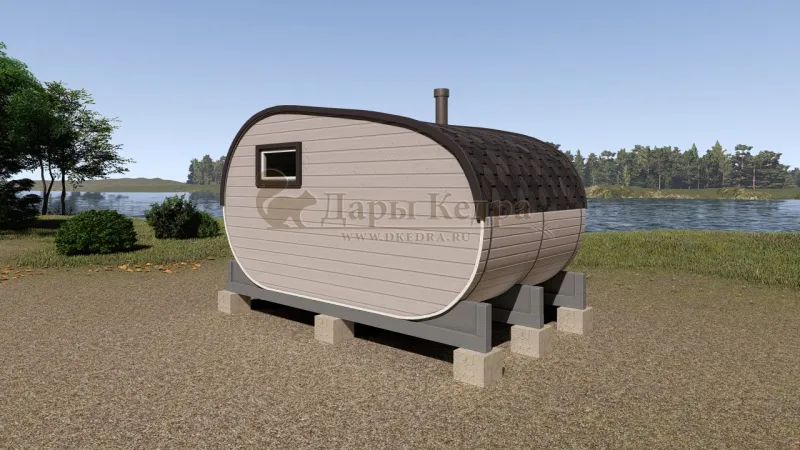 Баня-бочка «Танк» из кедра 4х2,2 метра
