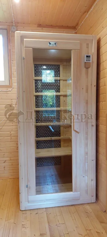 Одноместная инфракрасная сауна кабина из кедра с карбоновыми нагревателями