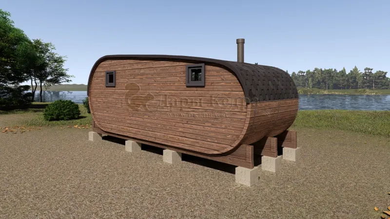 Баня-бочка «Танк» из кедра 6х2,2 метра